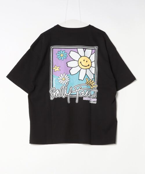 「SMILEY FACE」 半袖Tシャツ LL ブラック メンズ_画像4