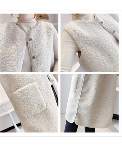 「おしゃれスタ」 ベスト M ライトグレー レディース_画像6