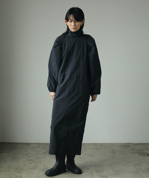 「anuke」 長袖ワンピース 38inch ネイビー レディース_画像2