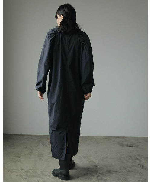 「anuke」 長袖ワンピース 38inch ネイビー レディース_画像3