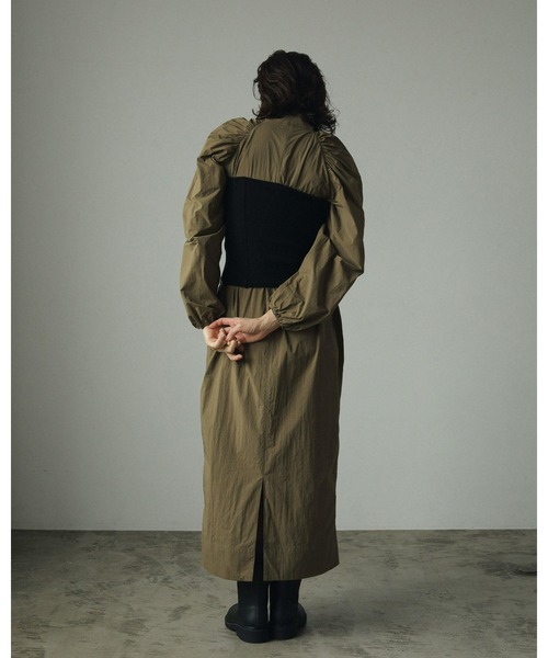 「anuke」 長袖ワンピース 38inch ネイビー レディース_画像6