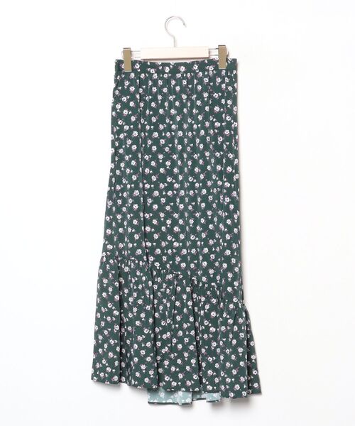 「MADEMOISELLE ROPE'」 花柄フレアスカート 36 ネイビー レディース_画像2