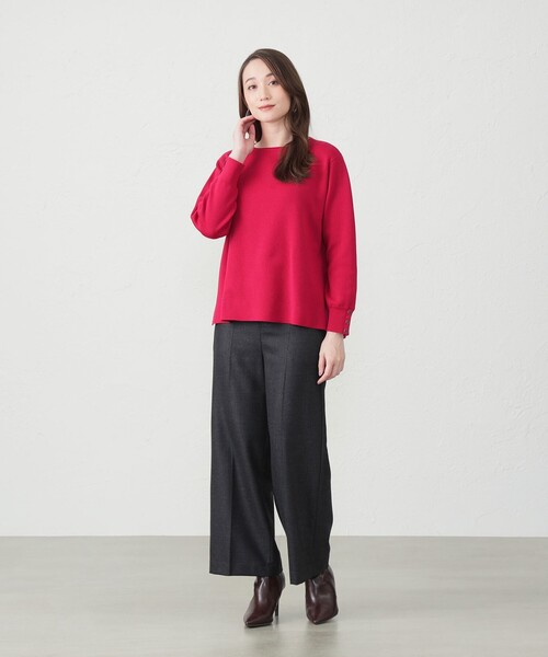 「AMACA」 長袖ニット 38 ダークネイビー レディース_画像2