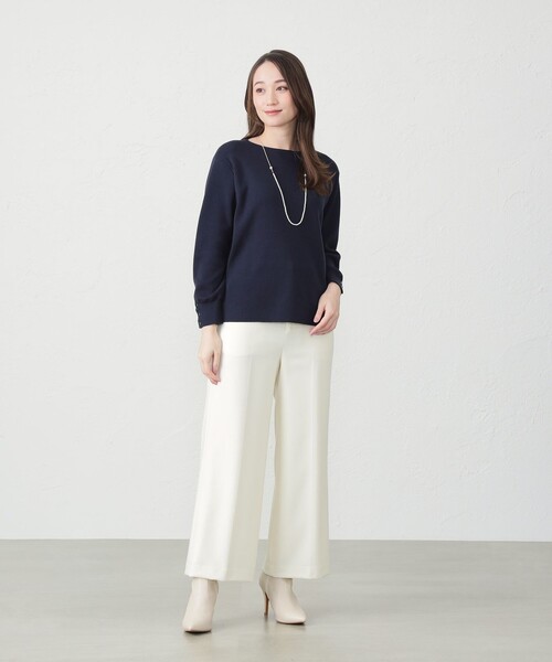 「AMACA」 長袖ニット 38 ダークネイビー レディース_画像3