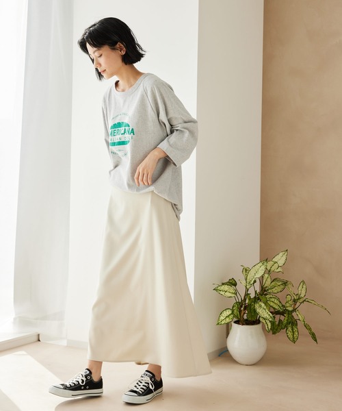 「AMERICANA」 7分袖カットソー FREE スミクロ レディース_画像9