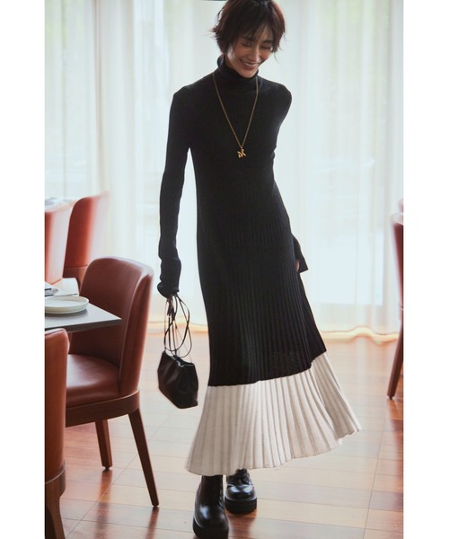 「Mila Owen」 ニットワンピース 1 グレー レディースの画像