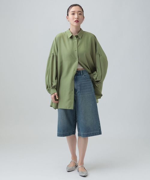 サラマリカ ピンタック ボリューム袖 くるみボタン ブラウス シャツ 青緑 楽天市場】サラマリカ Sara mallika COTTON PINTUCK LACE BLOUSE