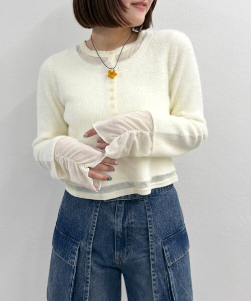 「w closet」 長袖ニット FREE チャコールグレー レディース_画像2