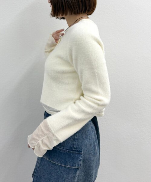「w closet」 長袖ニット FREE チャコールグレー レディース_画像3