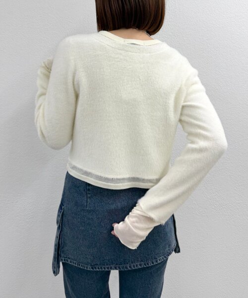 「w closet」 長袖ニット FREE チャコールグレー レディース_画像4
