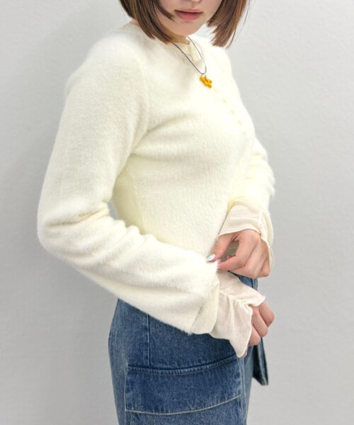 「w closet」 長袖ニット FREE チャコールグレー レディース_画像5
