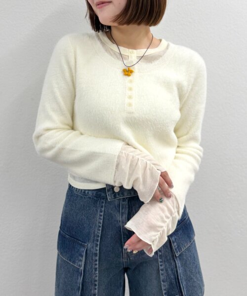 「w closet」 長袖ニット FREE チャコールグレー レディース_画像6
