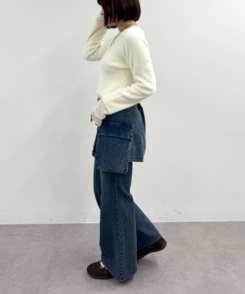 「w closet」 長袖ニット FREE チャコールグレー レディース_画像9