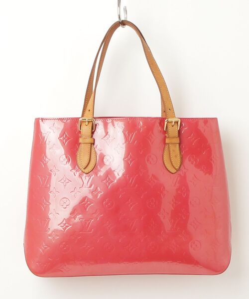 「LOUIS VUITTON」 モノグラム ヴェルニ トートバッグ - レッド レディースの画像
