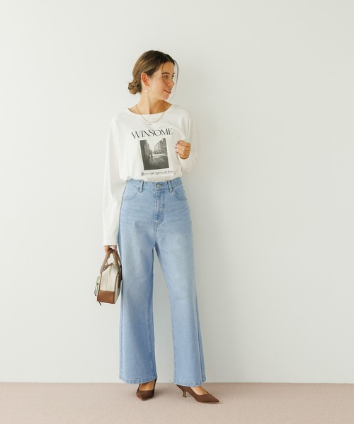 「BAYFLOW」 デニムパンツ LARGE サックスブルー レディース_画像2