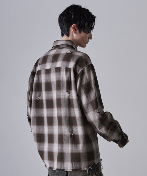 「CLEL」 長袖シャツ M グレー メンズ_画像3