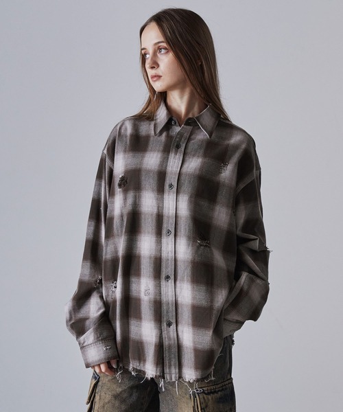 「CLEL」 長袖シャツ M グレー メンズ_画像6