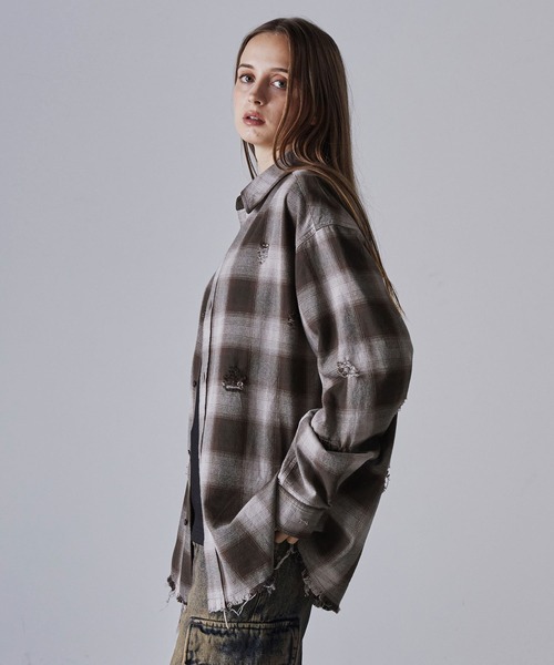 「CLEL」 長袖シャツ M グレー メンズ_画像7