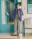 ワイドパンツ パンツ DRYクシュイージーパン...の詳細画像4