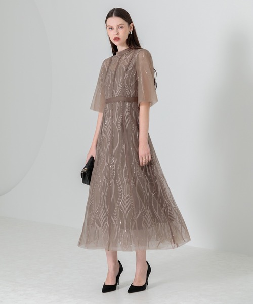 「Leja」 半袖ワンピース LARGE グレー レディース_画像2