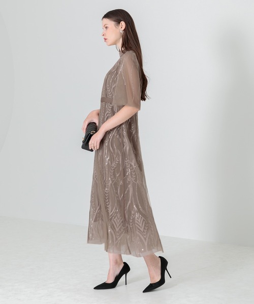「Leja」 半袖ワンピース LARGE グレー レディース_画像4