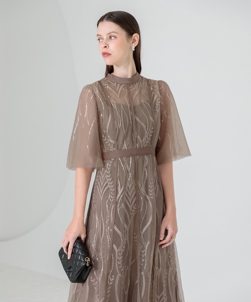 「Leja」 半袖ワンピース LARGE グレー レディース_画像5