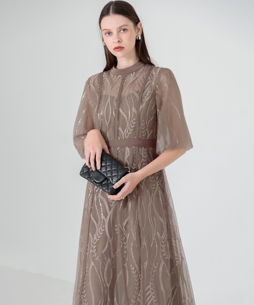 「Leja」 半袖ワンピース LARGE グレー レディース_画像7