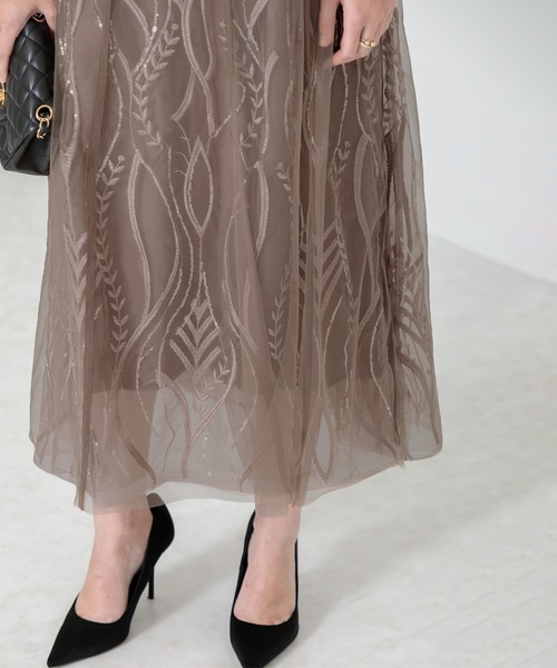 「Leja」 半袖ワンピース LARGE グレー レディース_画像9