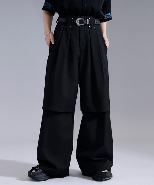Ellno Loset（エルノロゼット） ワイドパンツ スラックス レイヤード