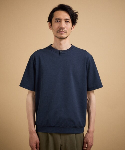 TAKEO KIKUCHI（タケオキクチ） ヘンリーネック tシャツ リネン ライク