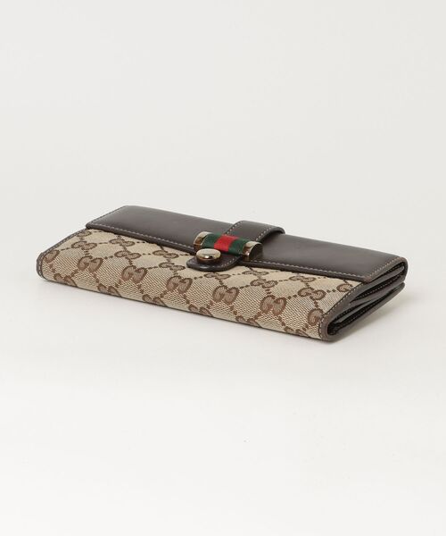 GUCCI（グッチ） GGキャンバス シェリーライン 財布 - ブラウン