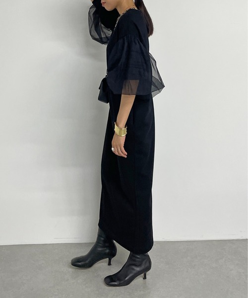 「LOUNGEDRESS」 長袖ワンピース FREE グレー レディース_画像8