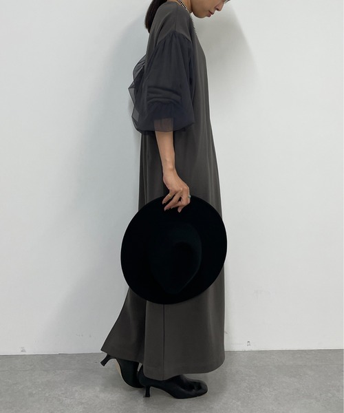 「LOUNGEDRESS」 長袖ワンピース FREE グレー レディース_画像9