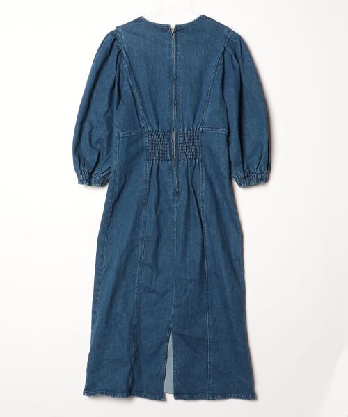 「U by SPICK&SPAN」 7分袖ワンピース 38 ネイビー レディース_画像2