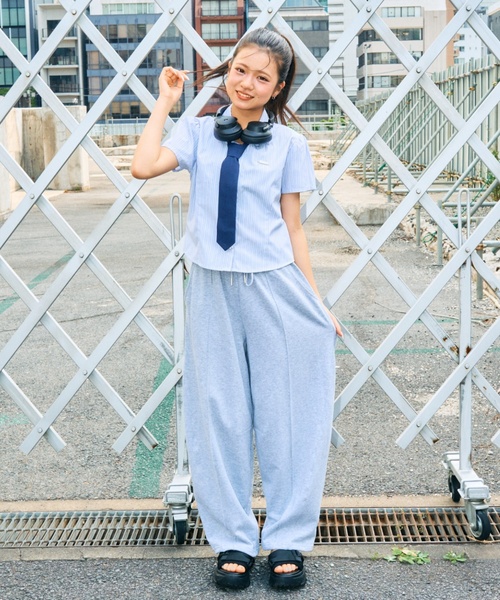 LOVETOXIC ワイドパンツ パンツ 「LTXC/綿100%」バックロゴカーブ