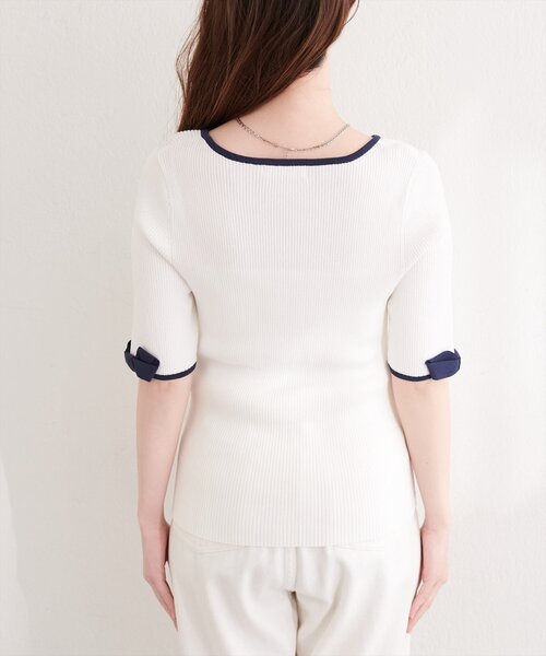 「natural couture」 半袖ニット FREE ブラック レディース_画像8
