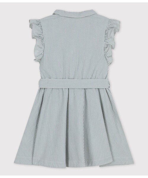 「PETIT BATEAU」 「KIDS」シャツワンピース 4YEAR グリーン キッズ_画像2