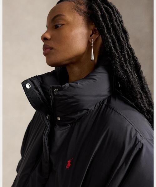 新品タグ付きラルフローレン　ダウンジャケット ブラック レディース S ロゴ付き POLO RALPH LAUREN（ポロ・ラルフローレン） ラルフローレン ダウン