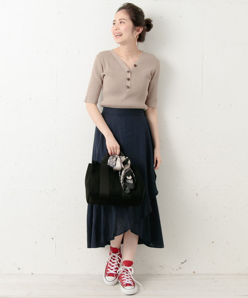 URBAN RESEARCH Sonny Label スカート リネンラップマキシスカート