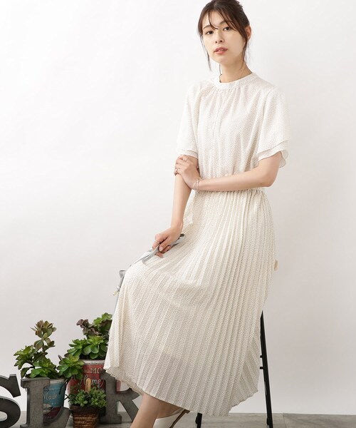 ワンピース 洗える ドット柄プリ ツ切り替えワンピース Zozotown Yahoo 店 通販 Yahoo ショッピング