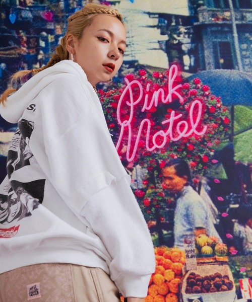 パーカー M1990 PINK MOTEL ハードＷＡＳＨリメイクパーカー レディース RNA パーカー M1990 PINK MOTEL ハードWASHリメイクパーカー
