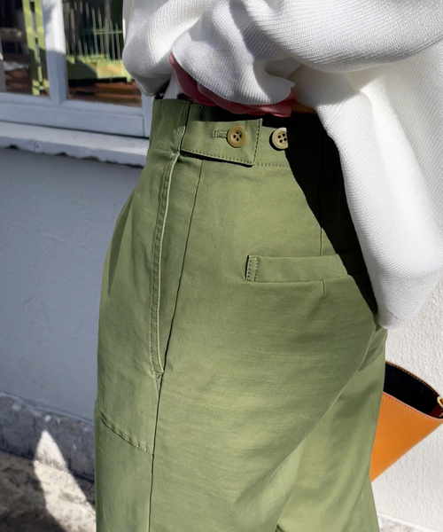 Spick &Span ⭐︎ バックサテンイージーカーゴパンツ　カーキ 楽天市場】バックサテンイージーカーゴパンツ Spick & Span