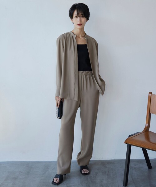 ブラウス シャツ ライトダブルクロス バンドカラーブラウス レディース UVカット・防シワ・洗える】ライトダブルクロス バンドカラー