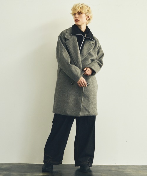 Chaos Antithesis グレー ダブルブレストピーコート