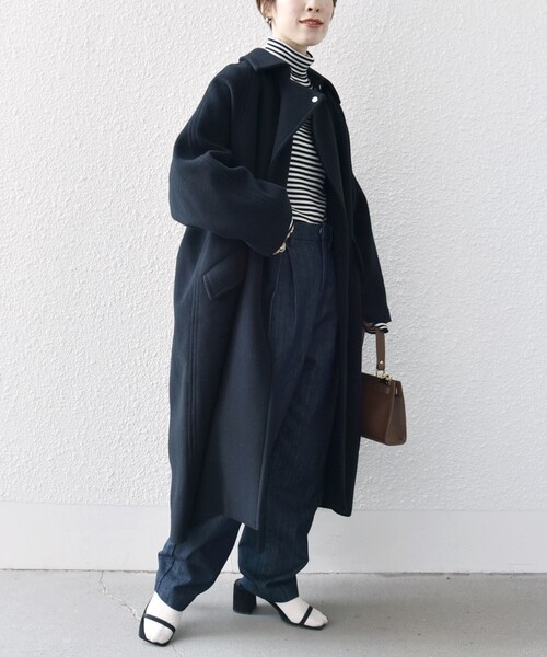 SHIPS any ステンカラーコート コート any: バルマカーン コクーン