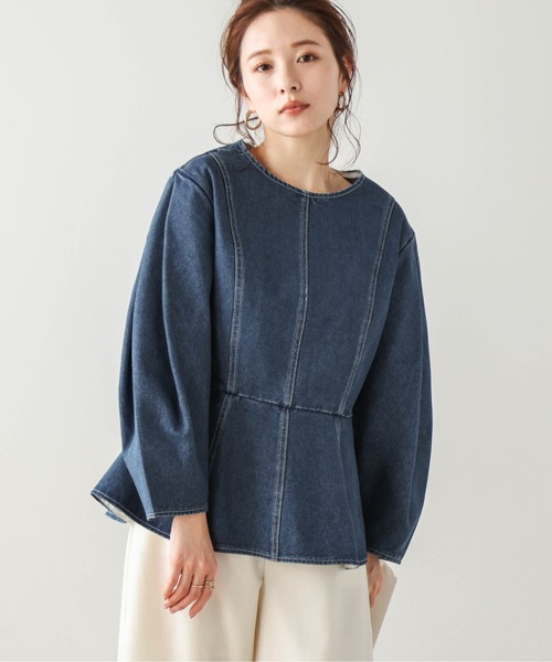 tシャツ ペプラムデニムプルオーバー レディース : ZOZOTOWN