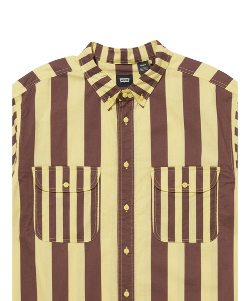 RISLEY リズレー 麻混 シャツ ジャケット 半袖 ドロスト イエロー Levi's シャツ Levi's/リーバイス LEVI'S(R) SKATE 半袖シャツ
