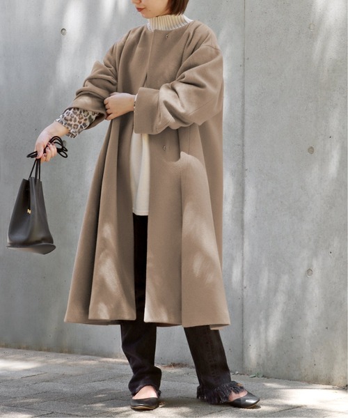 JOURNAL STANDARD」 ノーカラーコート MEDIUM ブラウン レディース 