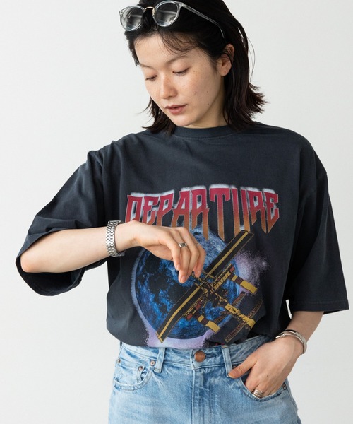 B. STAR TEE 新品タグ付き BIKE STAR tシャツ STAR/バイクスター ピグメント加工ロックT