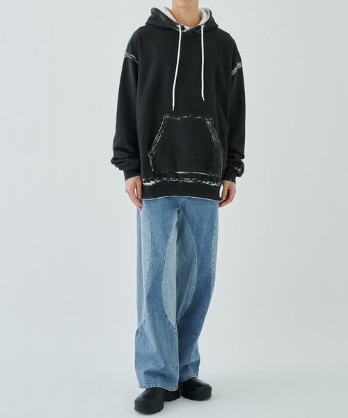 パーカー STUDIOUS別注 PAINTED SWEAT HOODIE メンズ